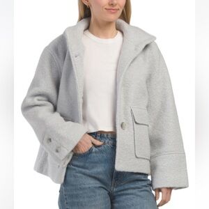 🪞 NEW stand collar textured jacket coat with side patch pockets by sam edelman
